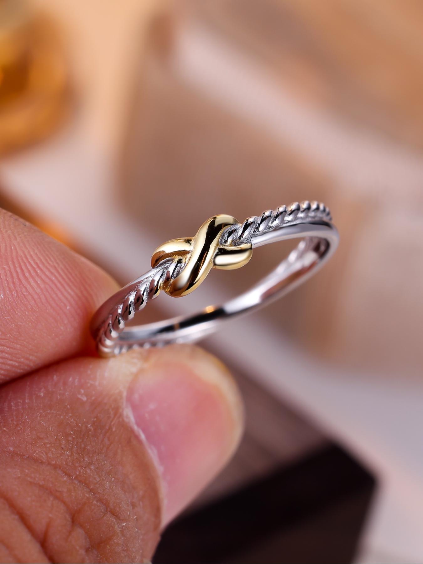 S925 Sterling Silver Fashion Cross Design Ring, Statement Ring, Fashion Jewelry for Party, Daily Decor, Trendy All-match & Exquisite Jewelry for Birthday Gift, Wedding Promise Rings, Dainty Stacking Rings