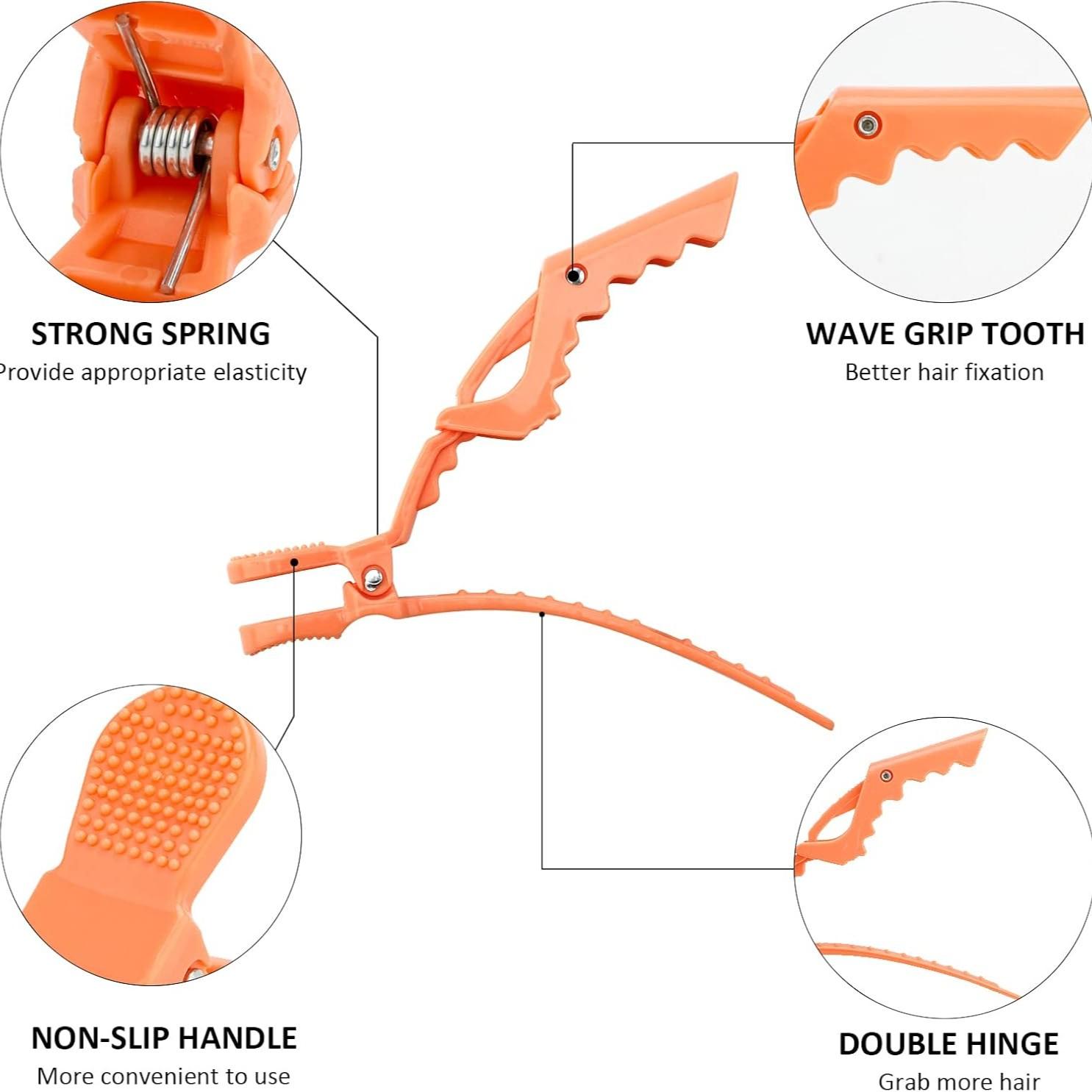 6-Piece Hair Clip Set, Includes Styling Clips, Crocodile Clips, Large Opening Clips, Ideal for Makeup and Hairstyling, Home/salon Use