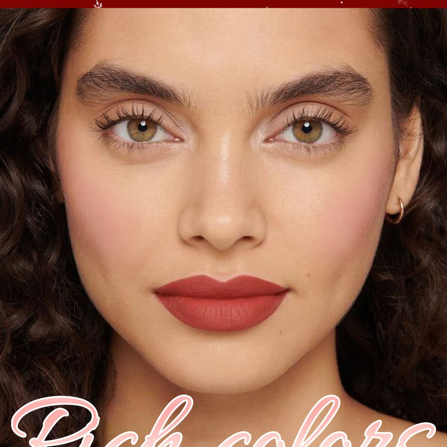 12-Piece Creative Lip Gloss Set, Matte & Shimmer Finish, Waterproof Non-Stick Cup Design, Perfect for Valentine's Day Gift