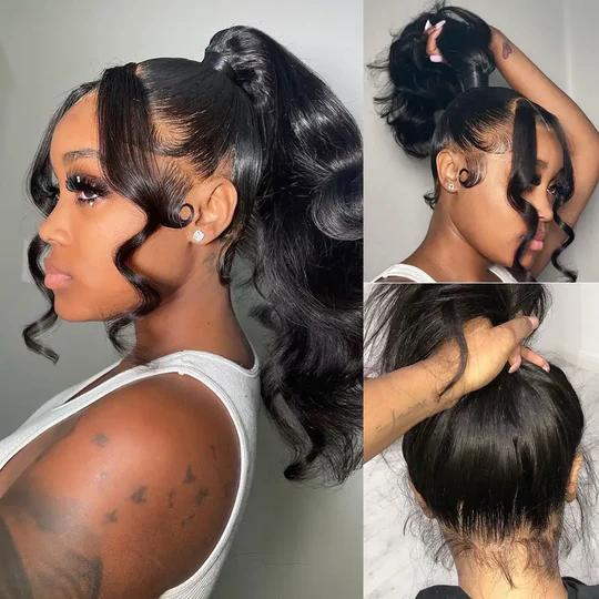 Super Breathable & Easy Install 360 Wig with Drawstring Body Wave Invisi Strap Snug Fit Transparent Lace Frontal 150% Density Bleached Knots Transparent Lace Wig With Drawstring 100% Human Hair Wig