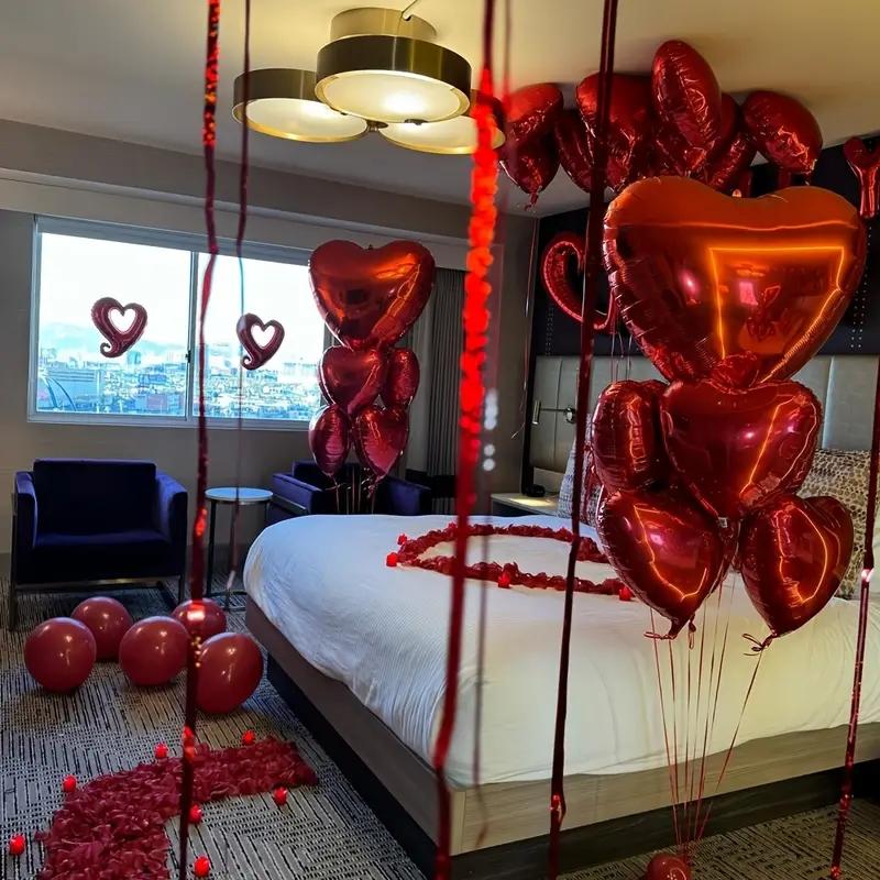 Valentine's Day Decoration Set, Heart-Shaped Balloons and I Love You Sign, Romantic Decorations for Weddings, Anniversaries and Proposals, Perfect Gift for Couples