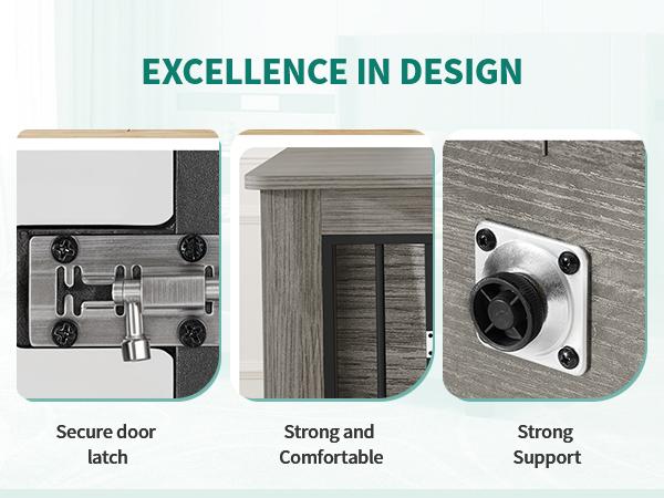 DWVO Dog Crate Furniture for Large Dogs, Side End Table, Modern Dogs Kennel Indoor up to 60 lb, 2-in-1 Iron-Wood Fusion Dog Cage with Waterproof Top, Safety Corners, Steel Lock