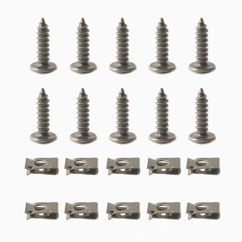100 U-Shaped Clips with 100 Screws, Metal Wall Decor Accessories, Artwork Hanging Fasteners, Durable & Secure Mounting Solution