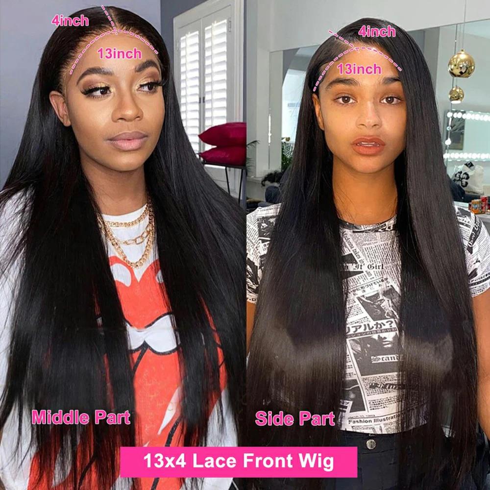 30 Inch Bone Straight Brazilian 13x4 13x6 Lace Front Real Hair Wigs For Women 180 Density Wig Bling Hair