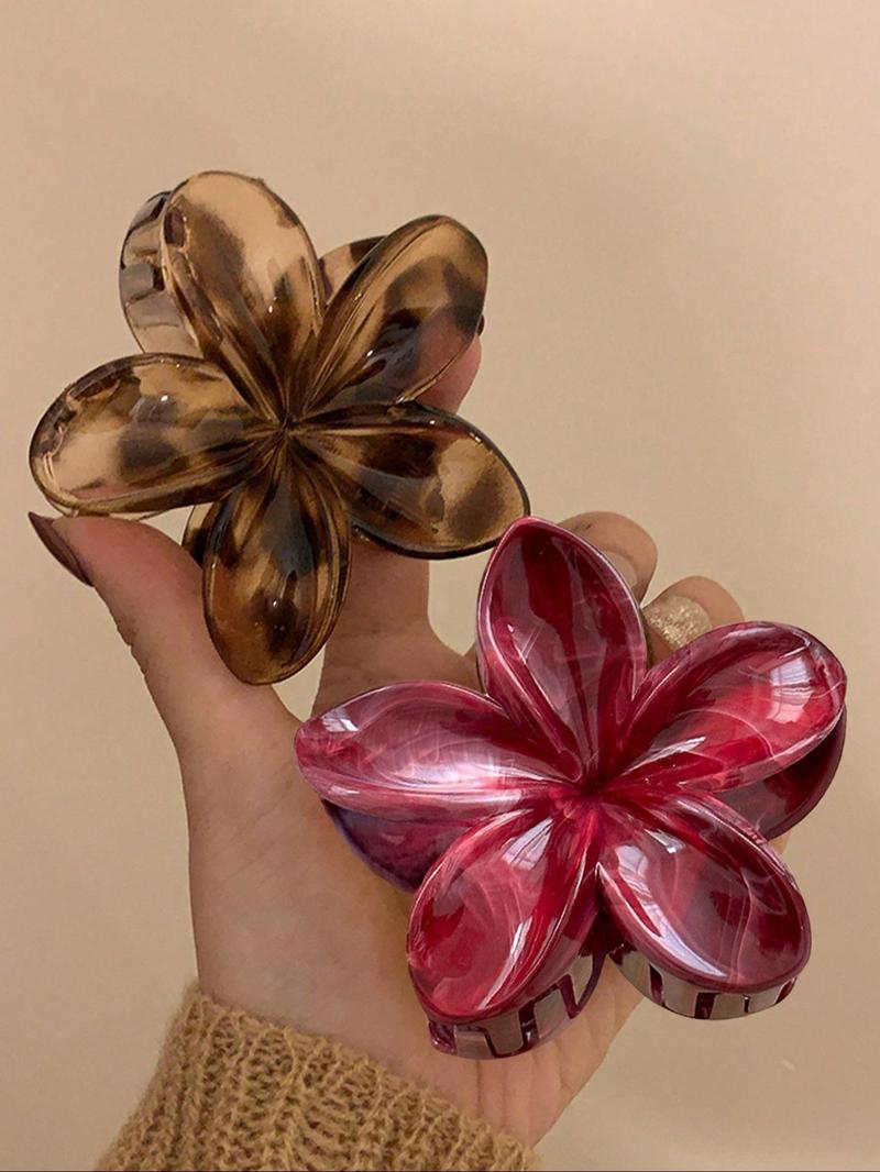 2pcs Women's Leopard Flower Hair Clips, Bohemian Vintage Hair Accessories, Perfect for Vacation, Casual, Party, Holiday, Daily Wear