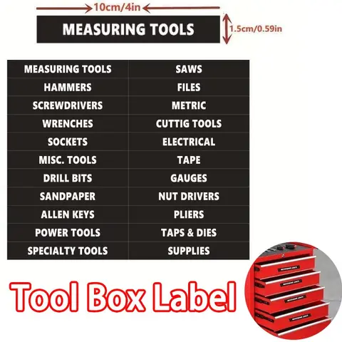22-Piece Heavy Duty Tool Box Finisher with 1 Label System - Industrial Strength Tool Box Label, Craftsman Compatible, for Garage, Studio, Studio Finishing, Drawer, Organize Tools, Durable Adhesives, High Quality Adhesives, Toolbox Organizer