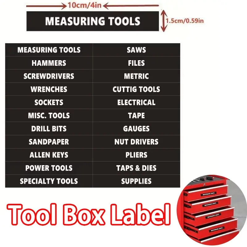 22-Piece Heavy Duty Tool Box Finisher with 1 Label System - Industrial Strength Tool Box Label, Craftsman Compatible, for Garage, Studio, Studio Finishing, Drawer, Organize Tools, Durable Adhesives, High Quality Adhesives, Toolbox Organizer