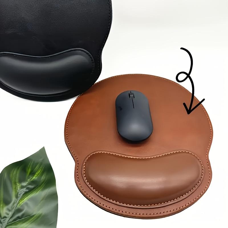 High end faux leather ergonomic mouse pad with anti slip base - durable brown office desk pad, suitable for office, Halloween gifts, Christmas gifts