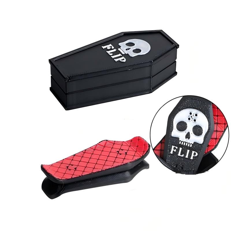 Magnetic Kickflip Fidget Slider Toy for Adults Mini Flip Fingerboard Skateboard with Storage Crat Portable,Office Desk Toys