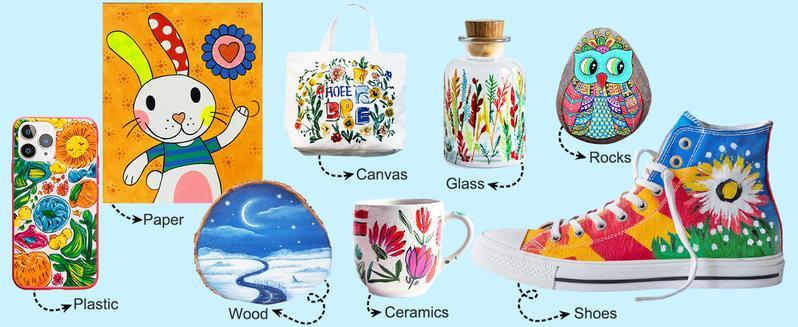 Acrylic Paint Marker - 36 Color pc Marker Pen Set, Artist Fine and Brush Tip Marker for Kids Adult Coloring Books Note Taking, Card Writing, Ston Graffiti, DIY Crafts, Drawing Art Supplies Kit and School Essential, exquisite Gift, Professional Art Pen Set