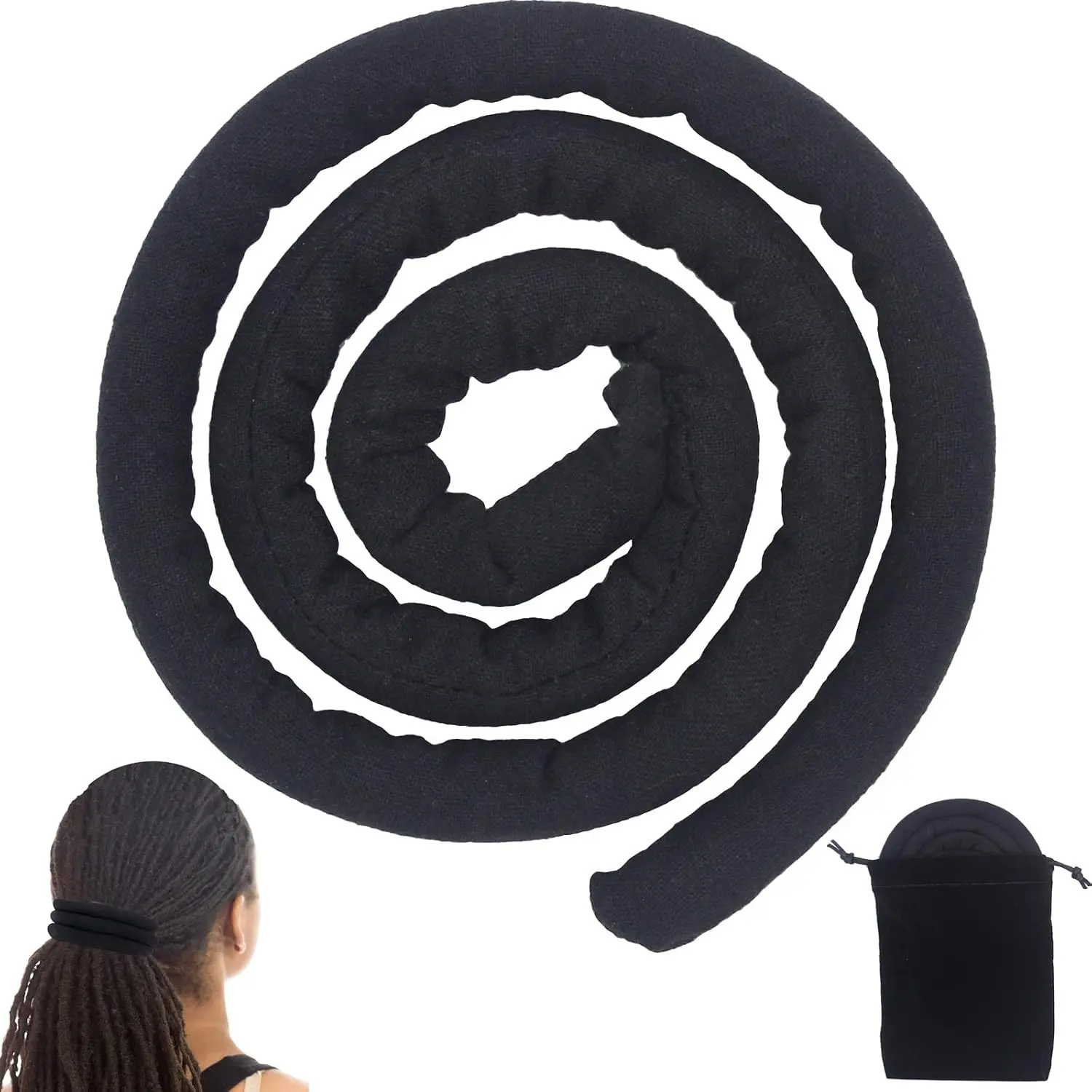 Spiral Lock Hair Tie Dreadlock Accessories Dreadlock Hair Tie Bendable Loc Ponytail Holders for women & men with thick hair