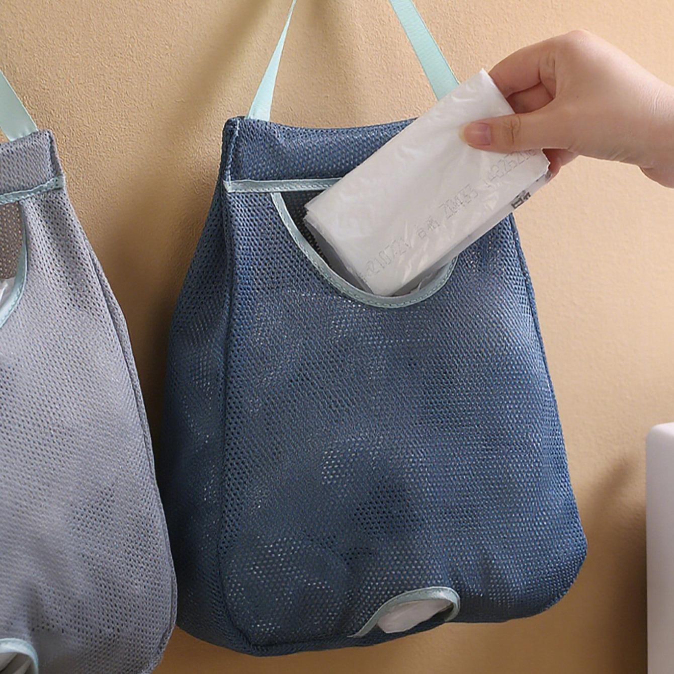 1pc Wall-mounted Trash Bag Storage Organizer Box, Washable Mesh Storage Bag, Plastic Bag Storage, Home, Kitchen Supplies/Storage Supplies/Kitchen Storage Equipment and Storage/Kitchen Storage Accessories/Trash Bag Storage