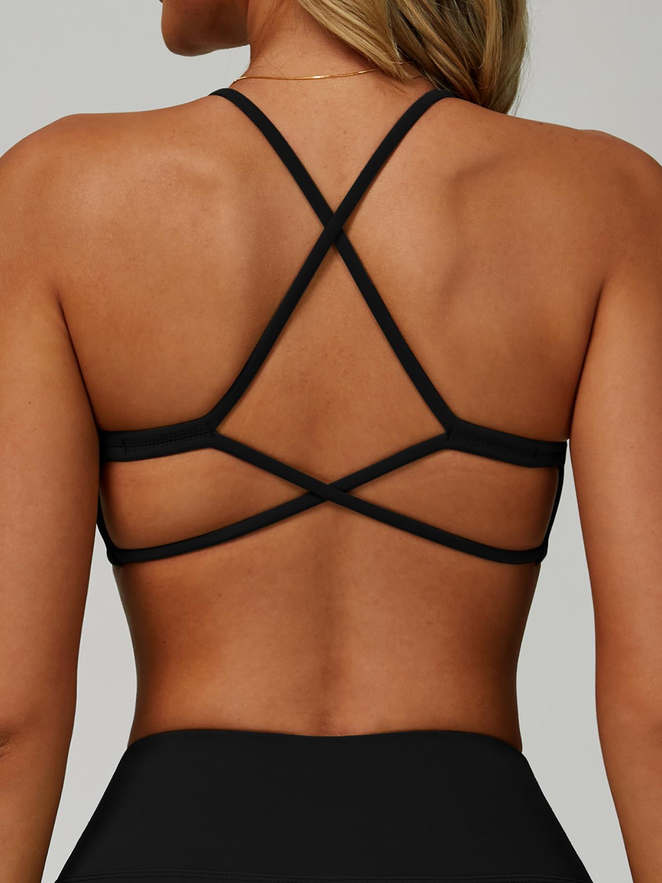 Fast-Drying Yoga Sports Bra with Cross Back Design, High-Intensity Workout Wear for Running and Fitness, Comfortable Activewear for Women, Workout Bras