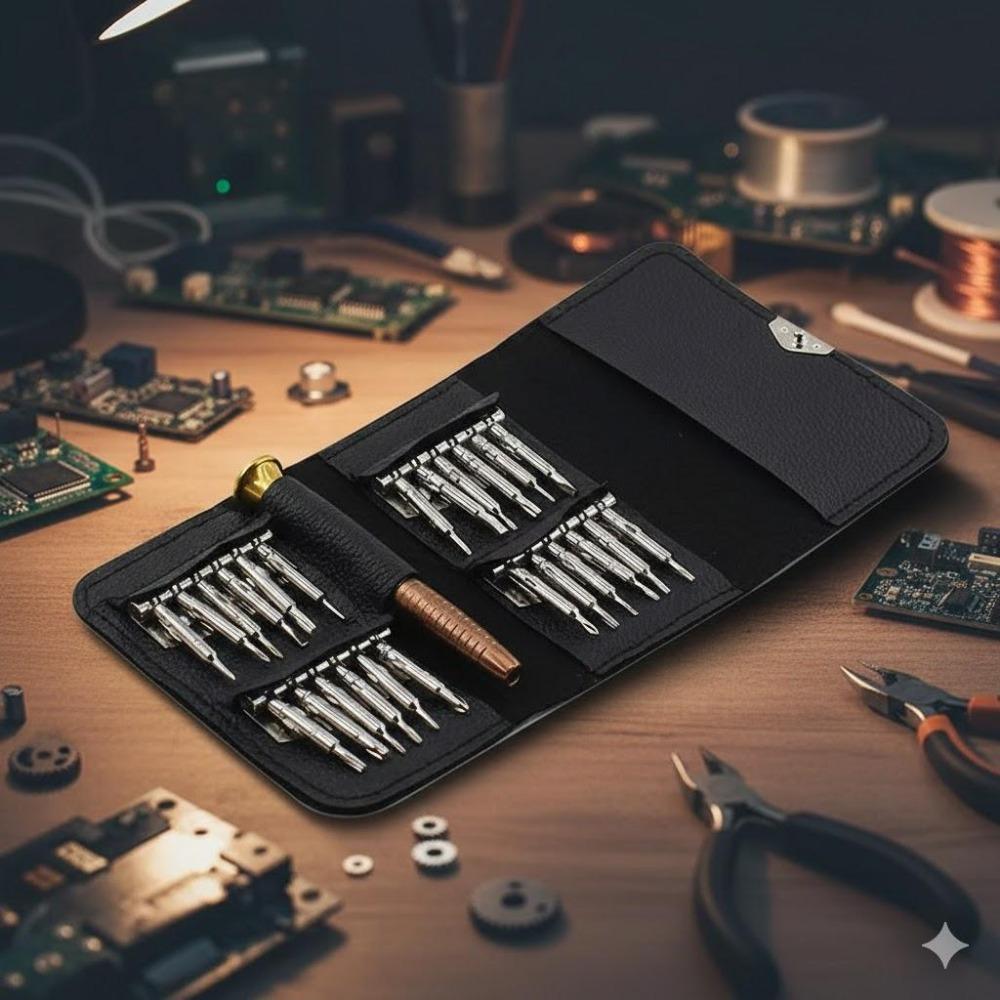 25-in-1 Precision Screwdriver Set: Multifunction Electronic Repair Tool for Phone, Computer, Watch, Gadgets. Interchangeable Bits, Replaceable Screwdriver Bits, Anti-Slip Handle, Portable Design for Home DIY & Professional Use.