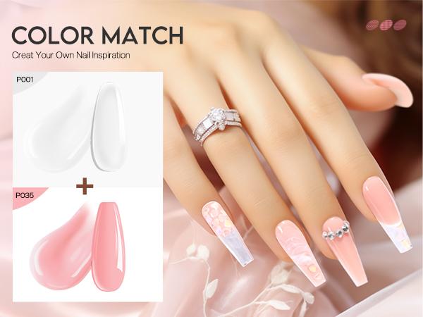 Morovan Poly Gel Nail Kit Starter Kit: 6 Colors Poly Nail Gel Kit with U V Lamp Best Valentine Gift For Her Complete Nail Extension Poly Gel Kit for Beginners