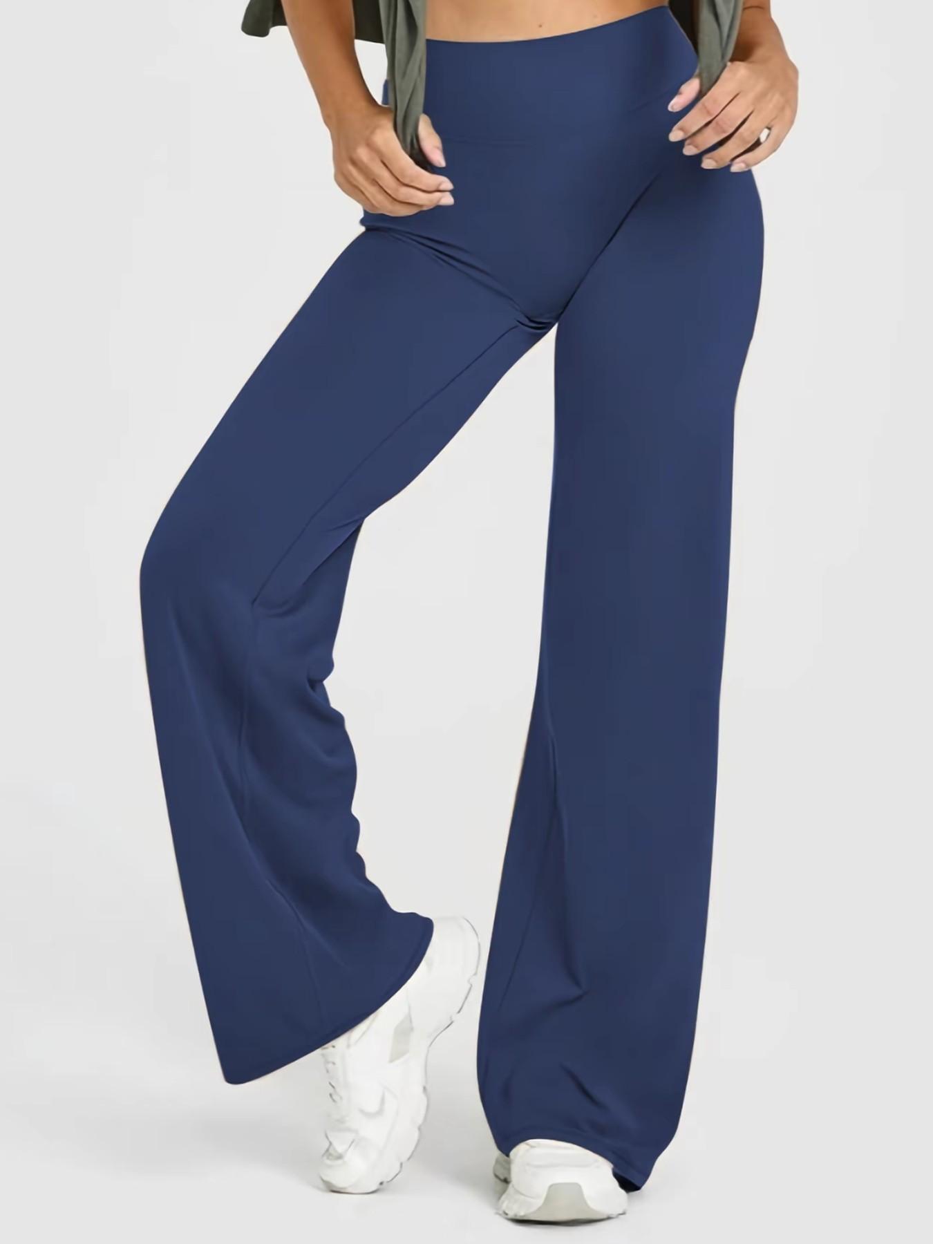 Women's High-Waisted Butt-Lifting Loose Straight Leg Fit Bottom Pants, Stretchy Back V-Shape, Quick-Dry Casual Comfortable Wide Leg Pants, Ideal for Gym and Daily Wear, All Season Trousers, High Waistband Pants