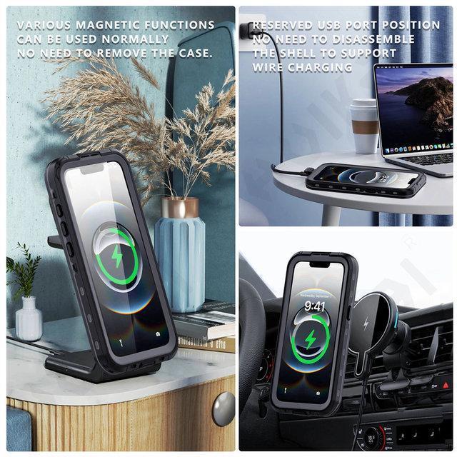 IP68 Waterproof Magnetic Case For iPhone 17 16e 16 15 14 Pro Max Pro 13Protector Full Body Protective Dustproof Phone Case