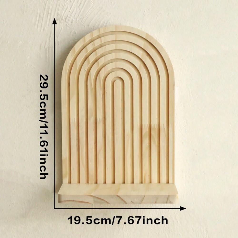 Bohemian Wall Shelf Decor, Floating Wooden Rack for Living Room Bedroom, Dual Layer Hanging Display Stand, Boho Style Storage Organizer