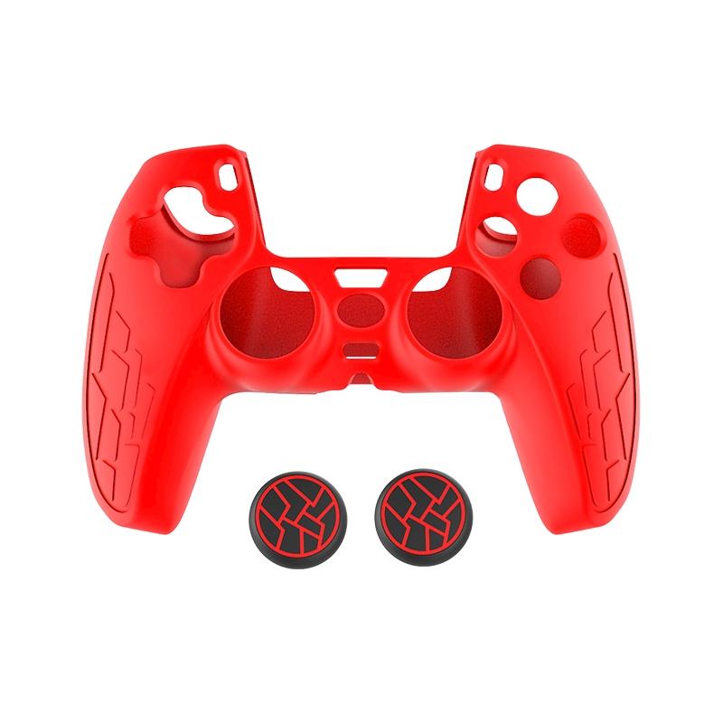 Ps5 Controller Protective Case, Silicone Thumb Grip, Perfect Fit, Includes Two Joystick Caps and Stickers, Shockproof Washable Gift