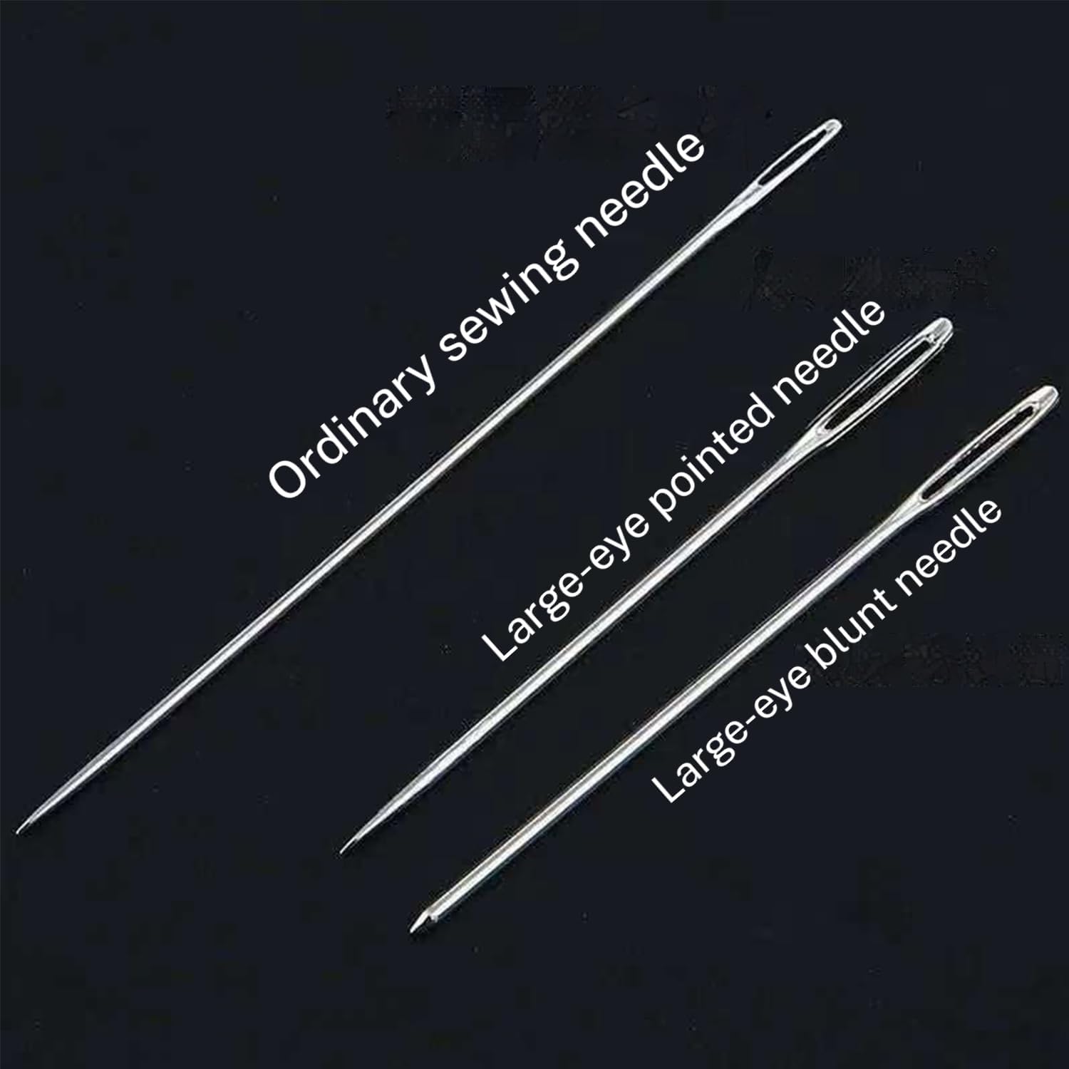 37Pcs Sewing Tool Set, Big Eye Steel Sewing Needle Kit, Threader and Needle Repair Kit Stainless Steel Needles for Hand Sewing, Needle Threader, Seam Ripper, Needle Crafts Kit