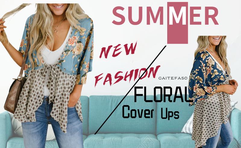 Goranbon Womens Floral Boho Patchwork Kimono Cover Ups Ruffle Short Sleeve Chiffon Lightweight Cardigans Goranbon Womens Floral Boho Patchwork Kimono Cover Ups Ruffle Short Sleeve Chiffon Lightweight Cardigans