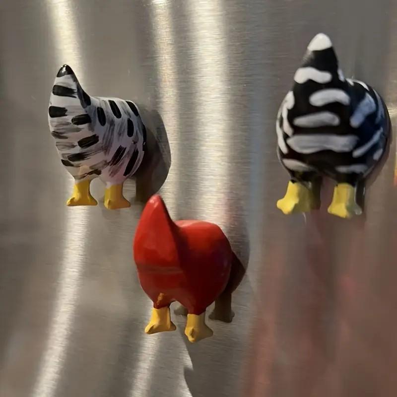 Cartoon Chicken Design Fridge Magnet, 3 Counts/set Cute Decorative Magnets, Personalized Refrigerator Magnet for Kitchen or Office Whiteboard