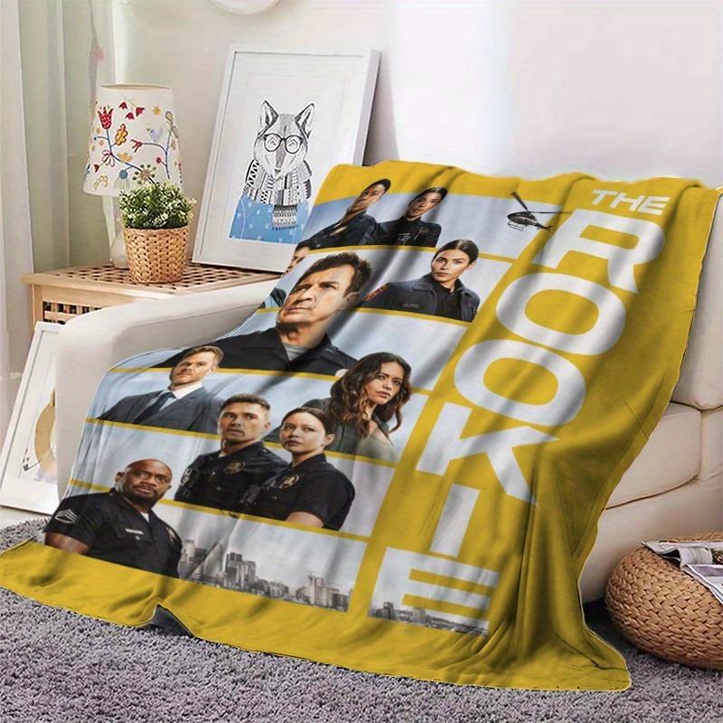 A rookie printed flannel blanket, super soft, comfortable and durable, perfect for home, office or travel, perfect gift for fans 50*40