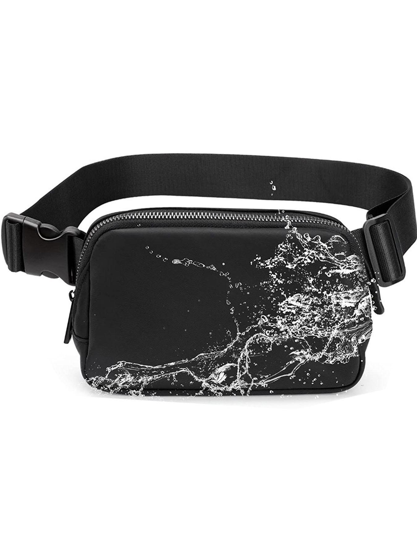 Fanny Zipper Belt Bag Waist Pack Crossbody Bags Bum Bag for Running Hiking Travel Workout Adjustable Strap for Women -black