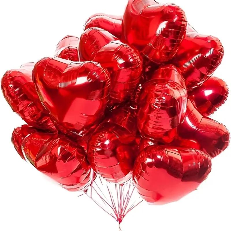 30 Heart-Shaped Foil Balloons, Balloon Garland, Multifunctional Love Background for Wedding Birthday Baptism Mother's Day Valentine's Party Decorations