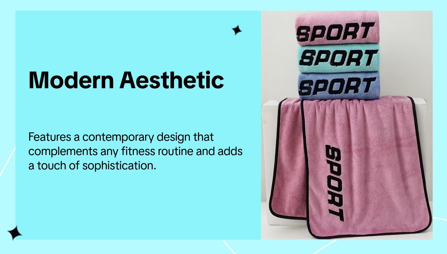 Ultra-Soft Microfiber Sports Towel for Adults, Quick-Dry High Absorbency Gym and Yoga Towel, Modern Design for Fitness Running Outdoor Activities