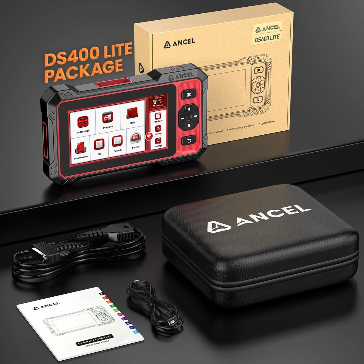 ANCEL DS400 Lite Bi-directional Car Diagnostic Scan Tool OBD2 Scanner ECM/TCM/ABS/SRS Code Reader Scan Tools, 7+ Reset Services Mechanic Tools,FCA  AutoAuth,Lifetime Free Update,Car Accessories,Car Stuff,utomotriz escaner para carros