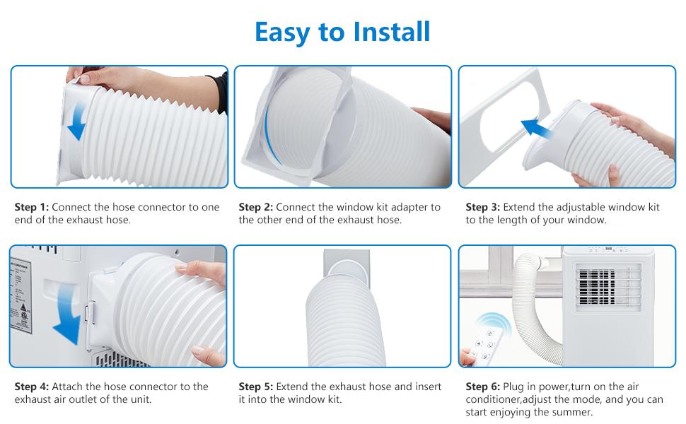 GARVEE 3-in-1 Portable Air Conditioner with Remote Control, 10000 BTU(ASHRAE)/6500 BTU(SACC), Portable Fan, Dehumidifier Modes, Installation Kit for 450 Sq.Ft Home, Room, Office