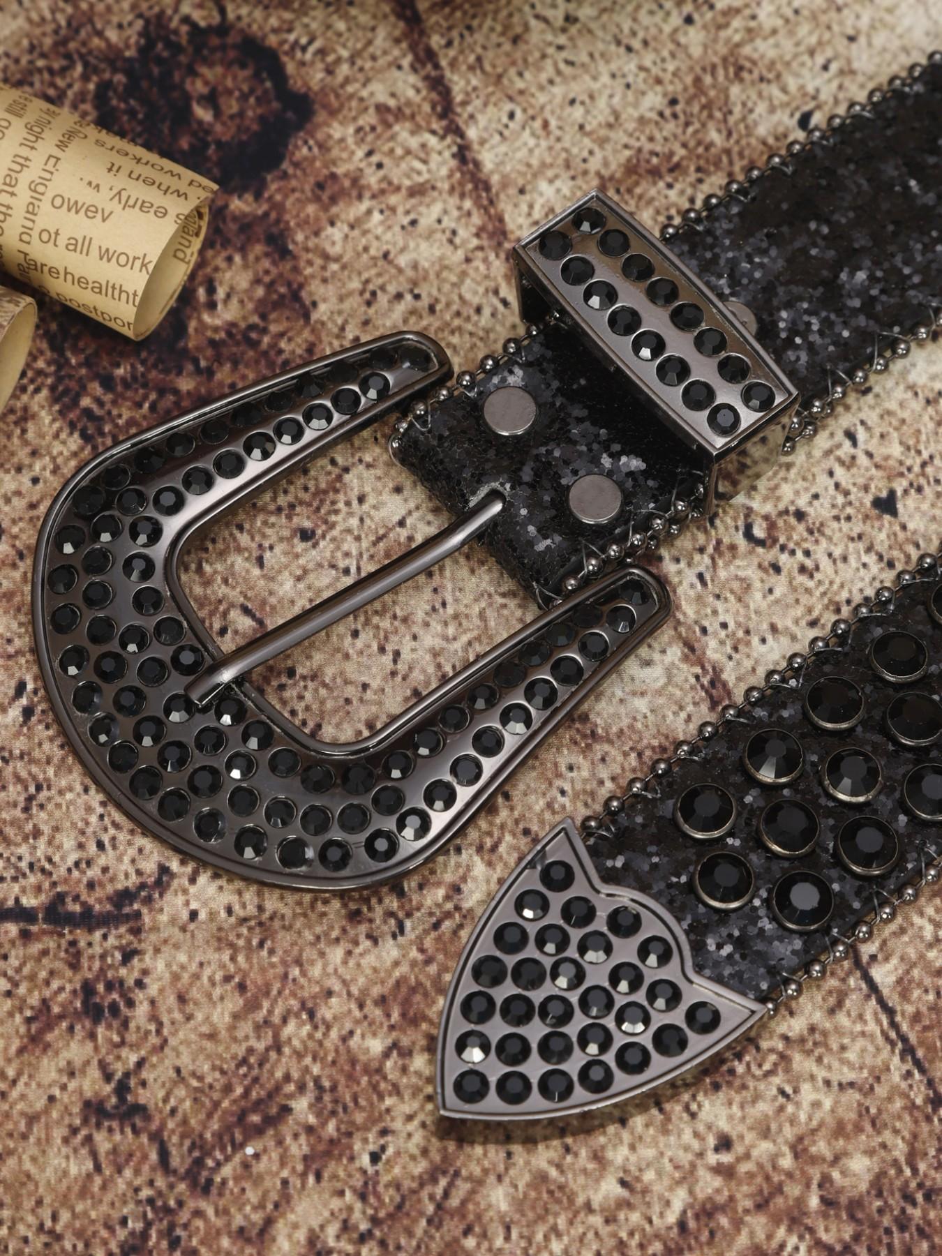 1pc Luxurious Western Cowboy Party Belt, Rhinestone Waistband, Unisex Fashion Accessory, Western Belts, Perfect for Daily Wear & Night Out