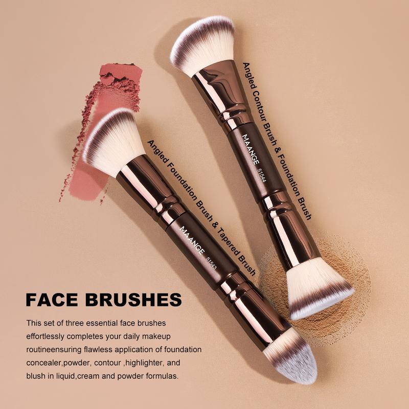 MAANGE 7pcs Makeup Brush Set, Foundation Brush Blush Brush Contour Brush Concealer Brush Tapered Brush Nose Contour Brush Eyeshadow Brush Smudge Brush Detail Brush, Essential Beauty Tools, Gift for Women & Girls, Makeup Brush Kit