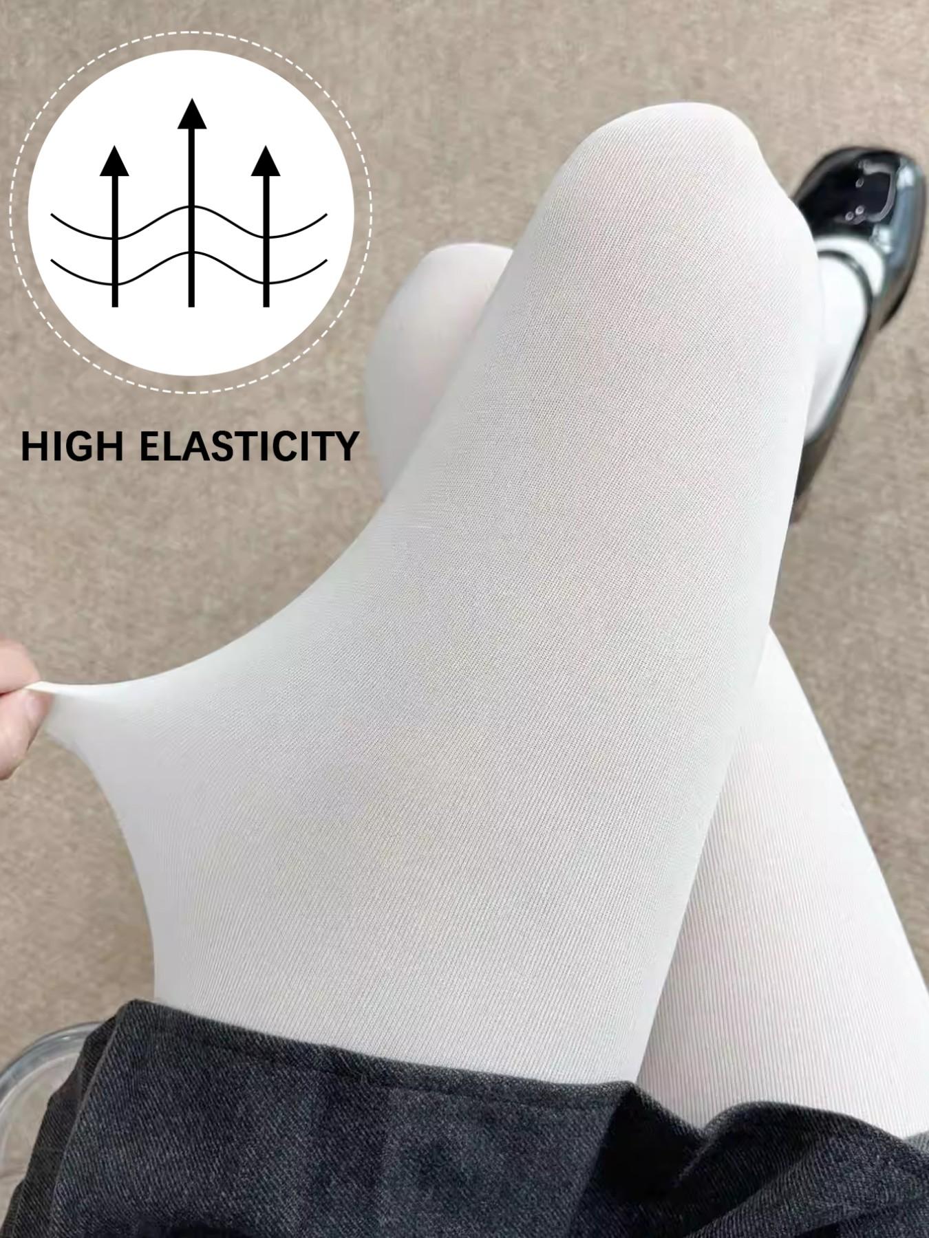 Lolita Velvet Stocking Pantyhose, Jk Girl Dance Fitted Slimming Leggings, High Waist Plain Pattern, Casual All Seasons Wear