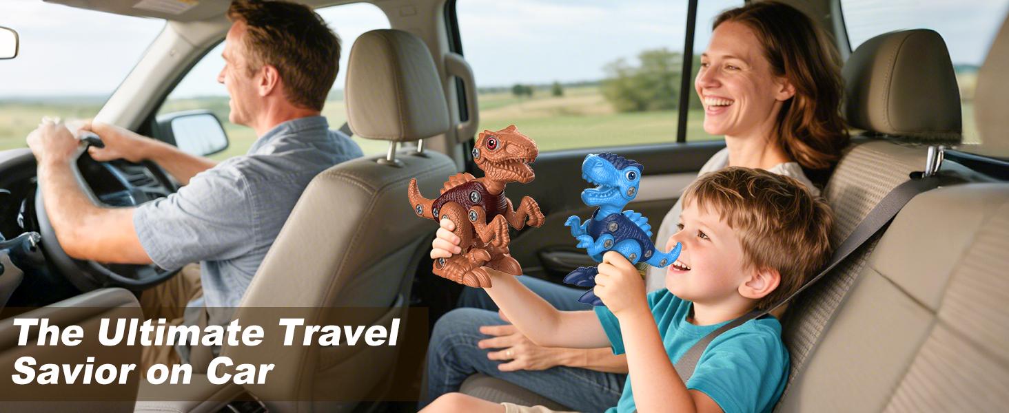 Laradola 3 PCS Dinosaurs STEM Toy Gift for Kids with Box & Electric Drill Kit, Take Apart Assemble Dinos figure Playset- Construction Educational Animal Toys Christmas Birthday Party Gift for Boys & Girls