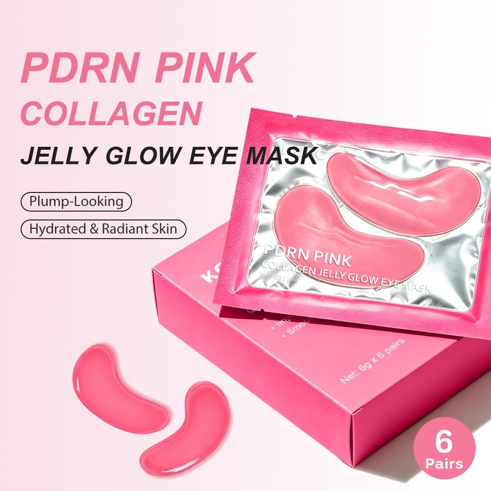 PDRN Pink Collagen Jelly Hydrogel Eye Patches | Glow Boosting, Refreshing for Puffy & Tired Eyes, Reduce Fine Lines, Hydrate & Soothe Skin