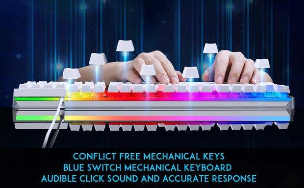 MageGee K1 Gaming Keyboard and Mouse Combo, RGB LED Backlit Keyboard with 104 Keys Computer PC Gaming Keyboard for PC/Laptop