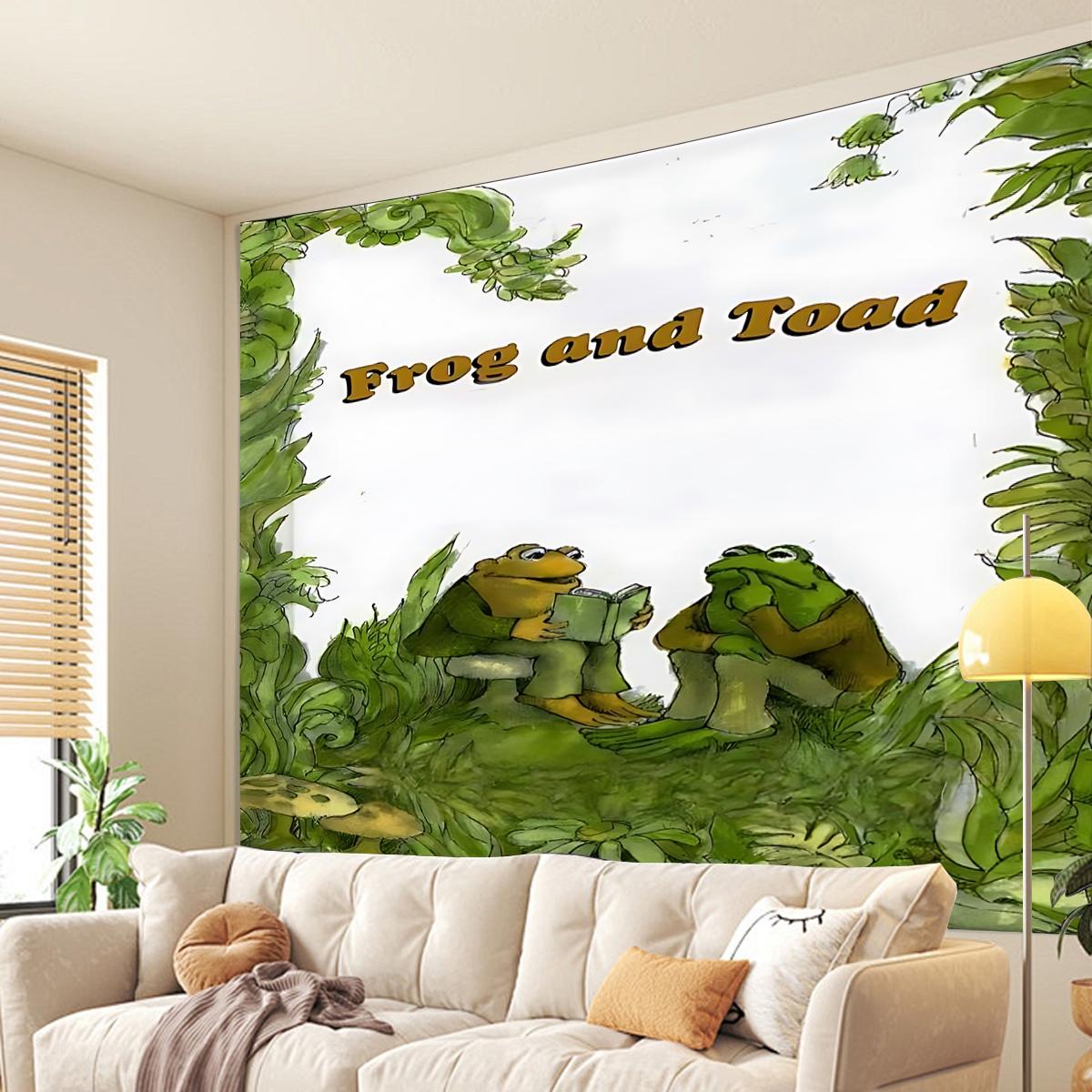 Frog and Toad design peach skin velvet tapestry, suitable for the wall decoration of the study window leisure area, is a good choice for building a study on San Juan Festival, suitable for sending friends during the festival