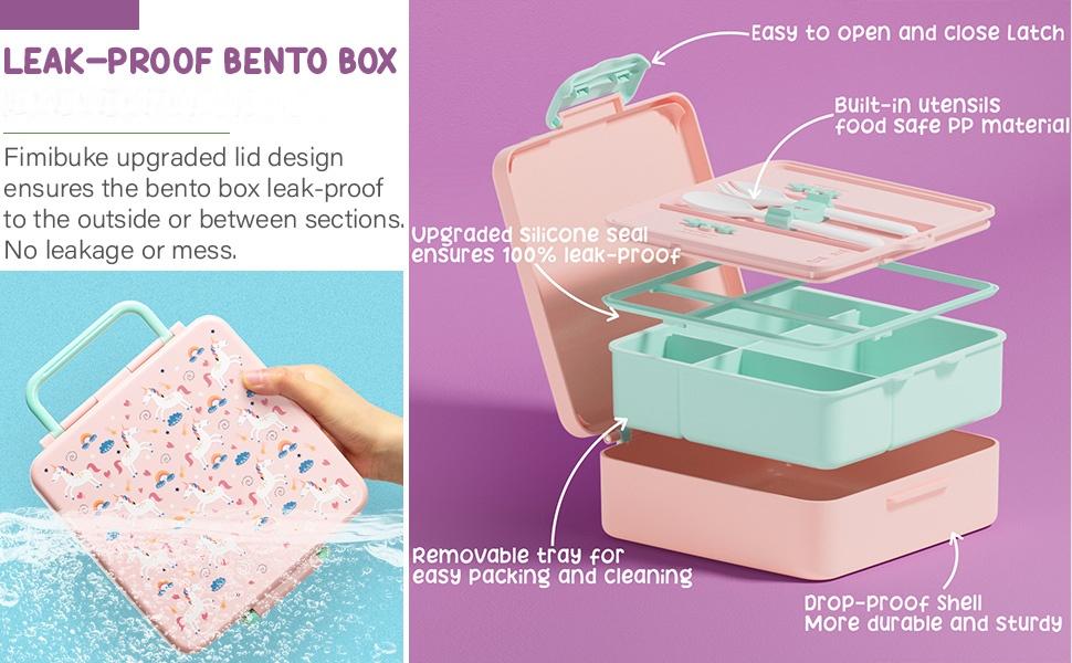 Fimibuke Bento Snack Lunch Box with 4 Compartments, Insulated Lunch Bag, Stainless Steel Vacuum Thermos Food Jar, Ice Pack, and Utensils Set – Ideal Back-to-School or Birthday Gift dealsforyoudays