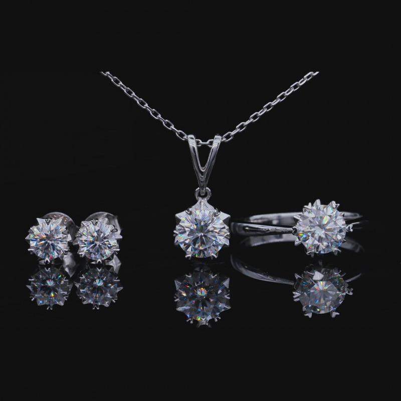 [Unisex Earring] S925 snowflake Synthetic Moissanite Stud Earring For Men Women Gift Sterling Silver unisex earring