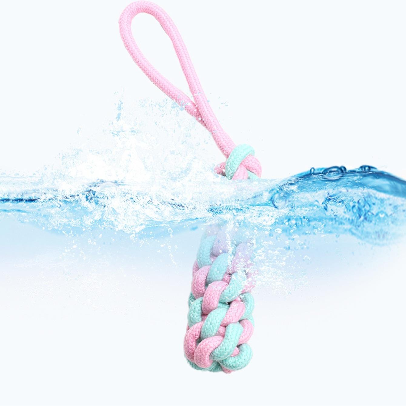 Pet Handmade Rope Chew Toy, Dental Cleaning Teething Biting Toy, Self-Entertainment Puzzle Toy for Small Dogs, Interactive Chewing Toy