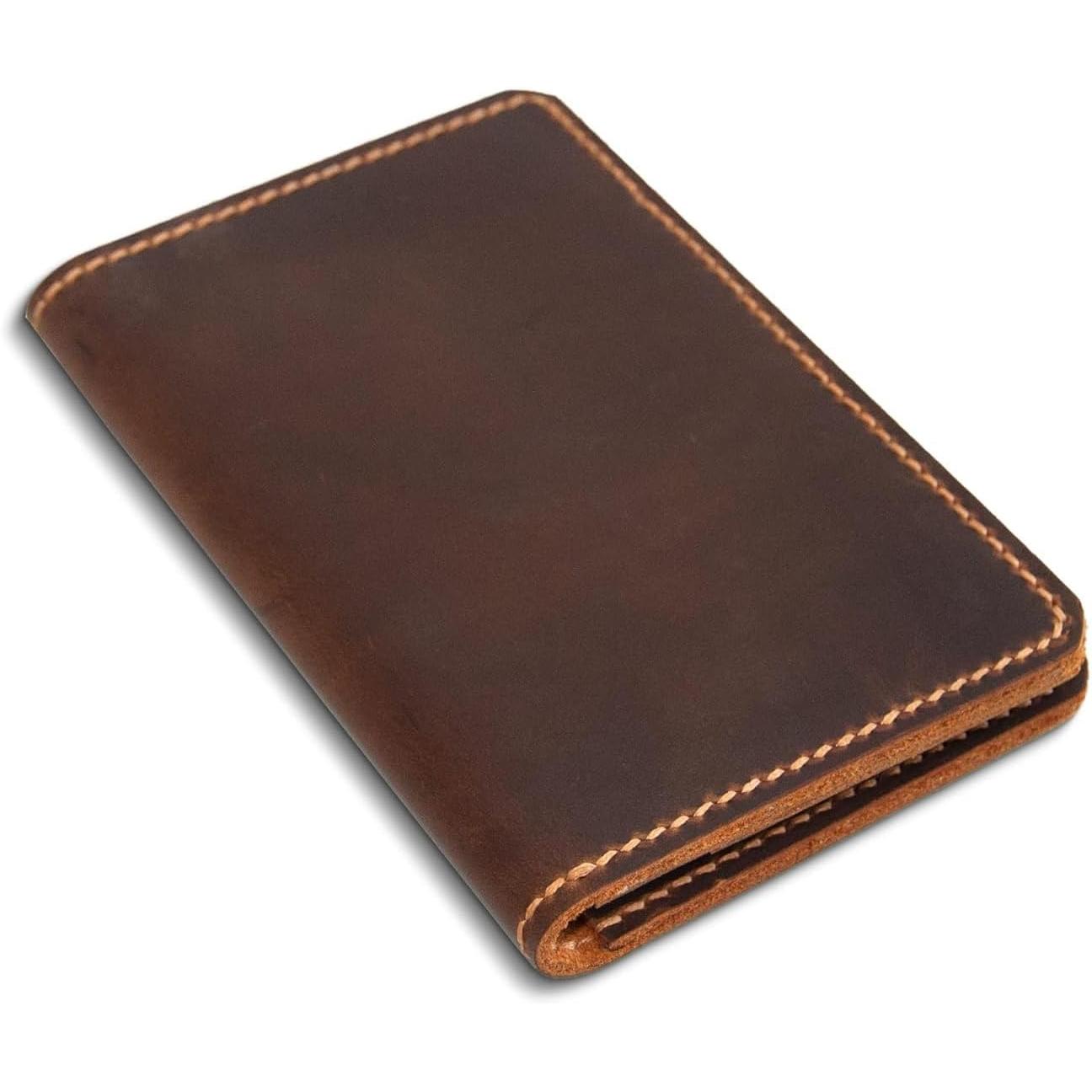 Leather Journal Cover for Moleskine Cahier Notebook Pocket size 3.5" x 5.5" Refillable Pocket Cover (Brown)