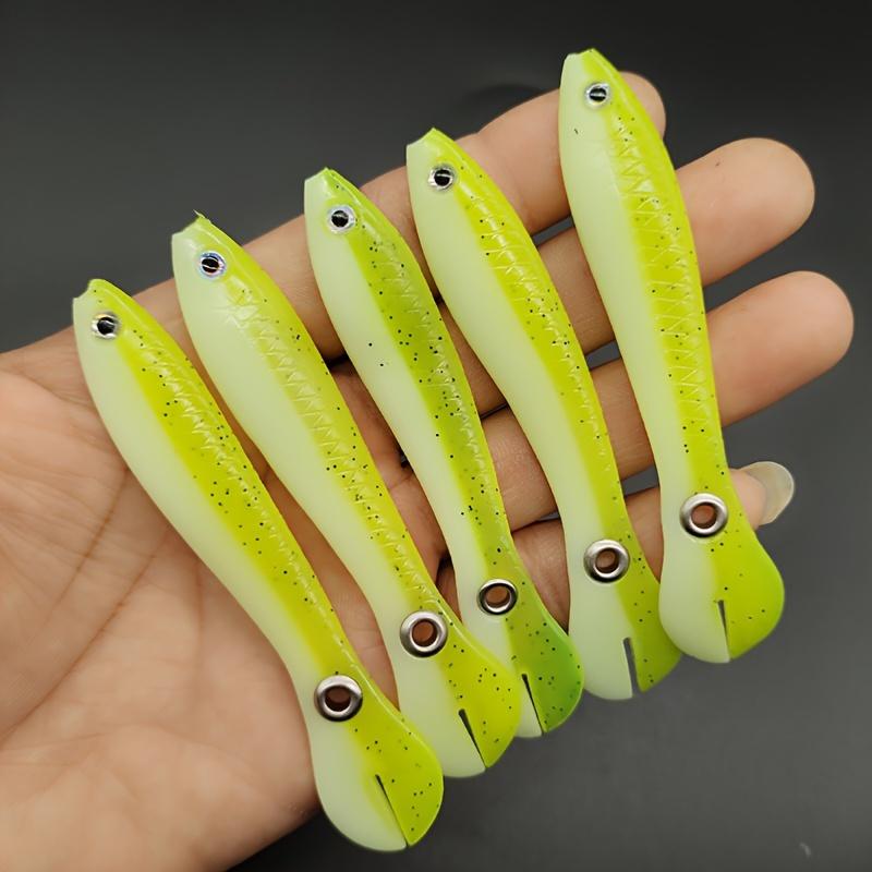 7cm/10cm 5pcs Mud Loach Bionic False Bait Roadside Throwing Tail Fish Soft Bait Freshwater Pufferfish Bass Black Fish Catfish Soft Insect Soft Fish Bait
