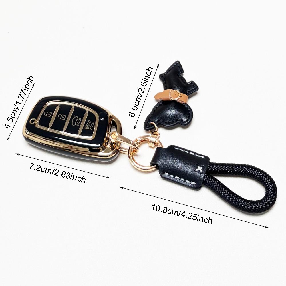 for Hyundai Car Key Cover, Soft Durable Tpu Material, Includes Keychain, Fits Hyundai 2018-2013 Sonata Tucson Elantra, 4 Buttons