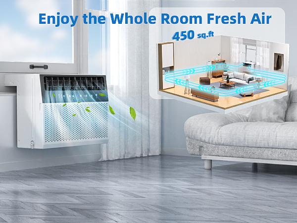 【Back to School】Antarctic Star Window Air Conditioner 12000 BTU to 400 Sq. Ft. —6 Modes 24H Timer Low Noise Quiet Operation Energy-saving Full Window View Remote Control White