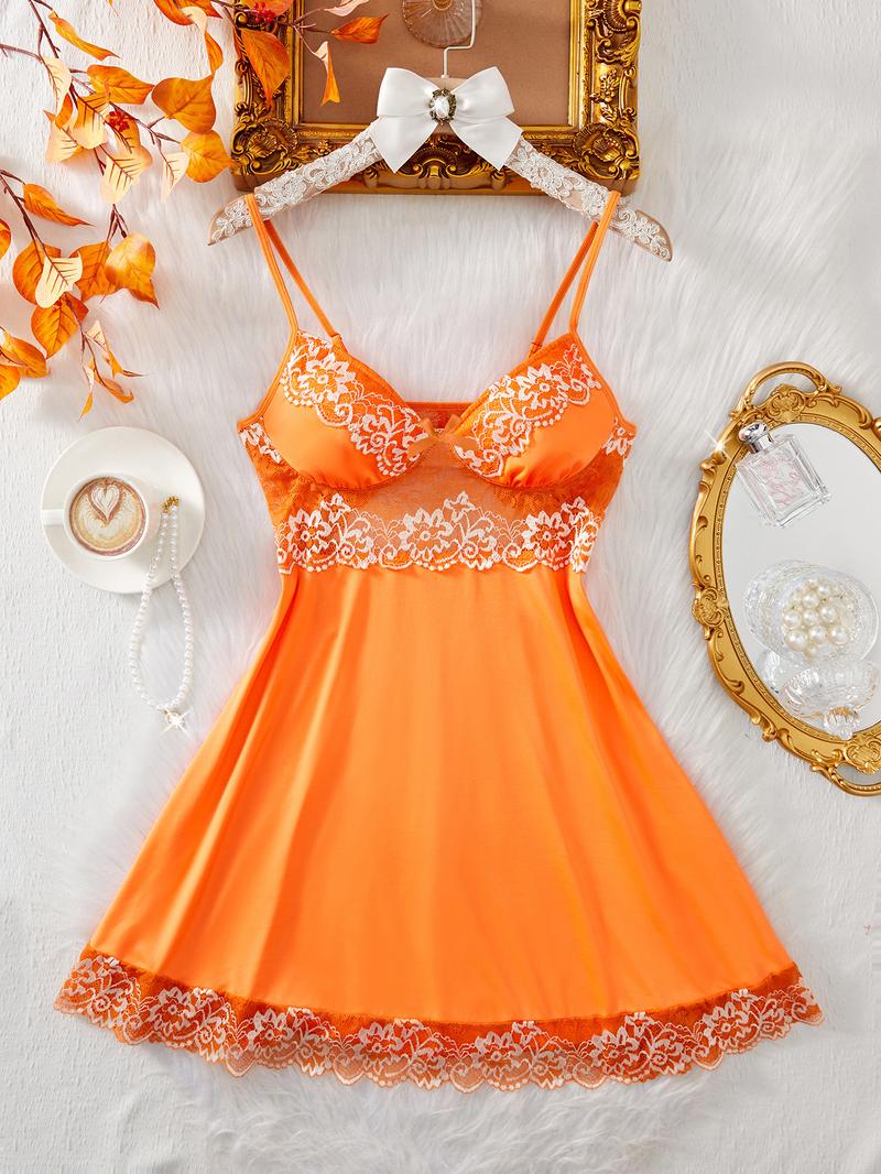 Women's Lace Cami, Sexy Adjustable Spaghetti Strap Nightgown, Ladies Sleepwear for Summer, Strap Chemise Nightgown