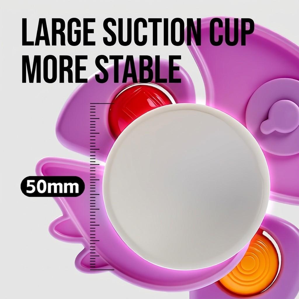 Suction Cup Spinner Toys - 3PCS Set | STEM Sensory Toddler Fidget Spinners for High Chair and Stroller | Interactive Travel Toys for Car Window and Table | Fine Motor Skills Early Development Gift for Baby Boys Girls