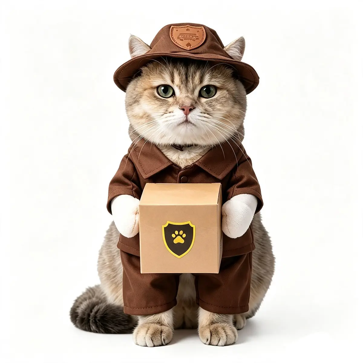 Pet Cat Halloween Costume, Cat Mail Carrier Costume, Cute and Funny Suit for Birthdays, Christmas, Halloween, Role Playing,Suitable for All Cats & Small Dogs