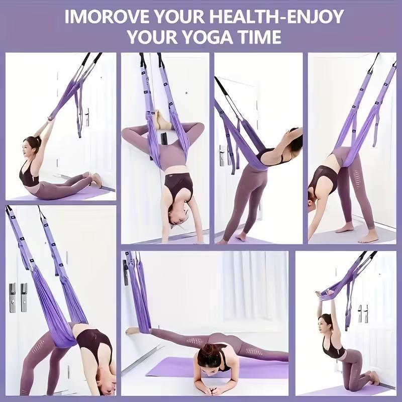Multifunctional Aerial Yoga Hammock with Resistance Band, Ideal for Ballet Gymnastics Pilates, Home Back Bend Trainer Door Hanging Inversion Strap